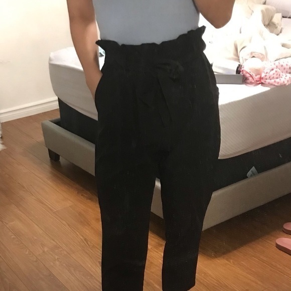 🌟SHEIN Paperbag Ruffle Tie Crop Capri Pants - Picture 8 of 9